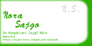 nora sajgo business card