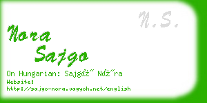 nora sajgo business card